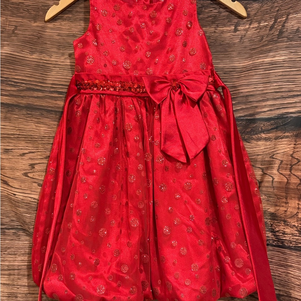 Youngland Red Formal Kids Dress with Bow